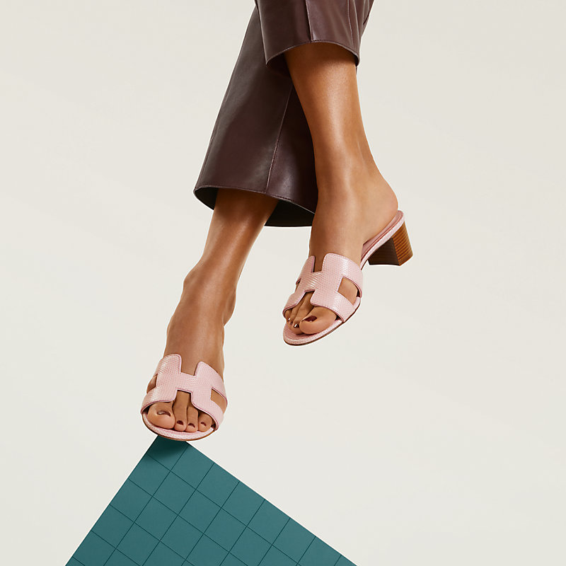 HERMES オアジス ピンクラメ 38 Sandália Oasis - Rosa | Hermès Brasil